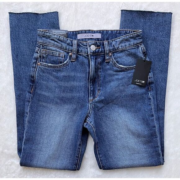 NWT Joe's Jeans High Rise Straight Ankle Raw Frayed Hem Jeans in Paula, Size 23 - Picture 5 of 16
